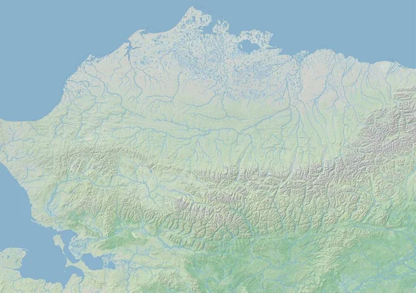 Alaska 'nın kuzey yamacının yüksek çözünürlüklü topografik haritası