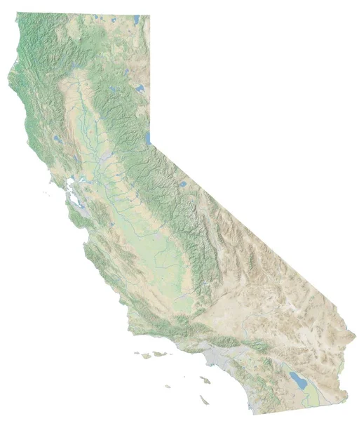 Mappa topografica della California ad alta risoluzione — Foto Stock