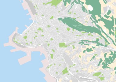 vektör şehir haritası Trieste, İtalya