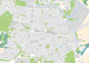 Hollanda Tilburg vektör şehir haritası