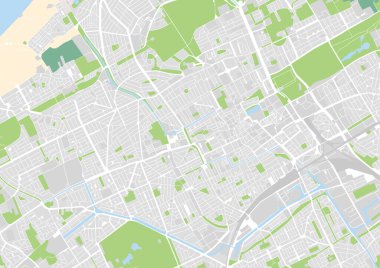 Hollanda, Lahey 'in vektör şehir haritası