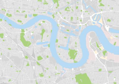 Doğu Londra 'nın vektör şehir haritası, İngiltere