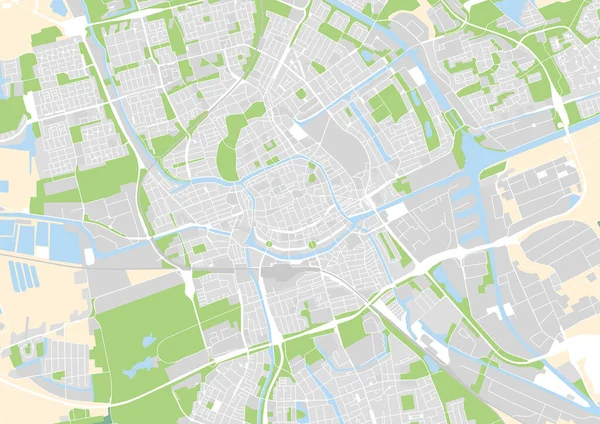 Hollanda, Groningen 'in vektör şehir haritası