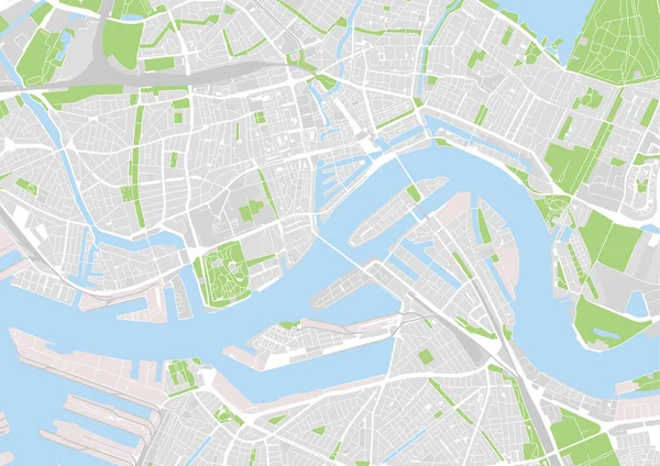 Vetorial mapa da cidade de Rotterdam, Países Baixos — Vetor de Stock