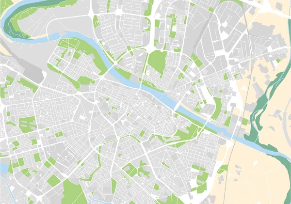 Vector mapa de la ciudad de Zaragoza, España — Vector de stock