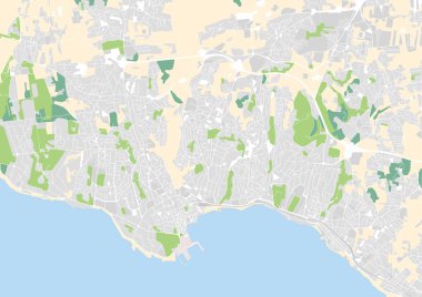 vektör şehir haritası Cascais ve Estoril, Portekiz