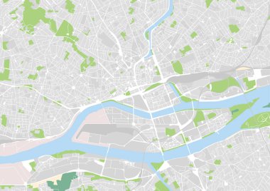vektör şehir haritası Nantes, Fransa