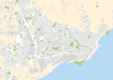 vektör şehir haritası Santa Cruz de Tenerife, İspanya
