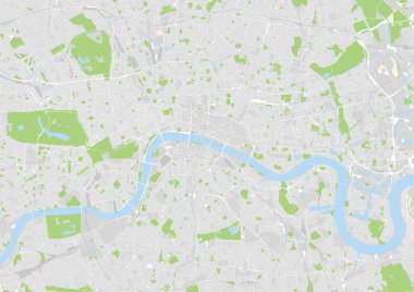Londra merkezinin vektör şehir haritası, Birleşik Krallık