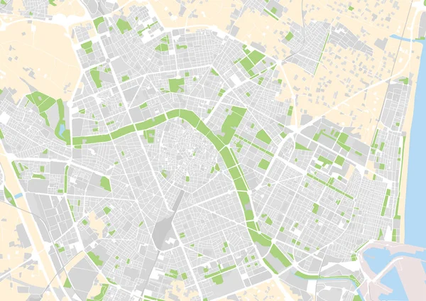 Valencia 'nın vektör şehir haritası, İspanya