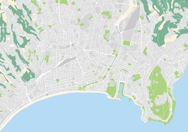 Nice, Fransa 'nın vektör şehir haritası