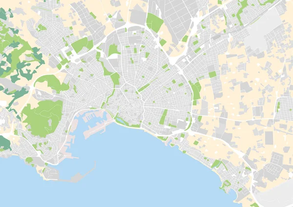 Palma de Mallorca 'nın vektör şehir haritası, İspanya