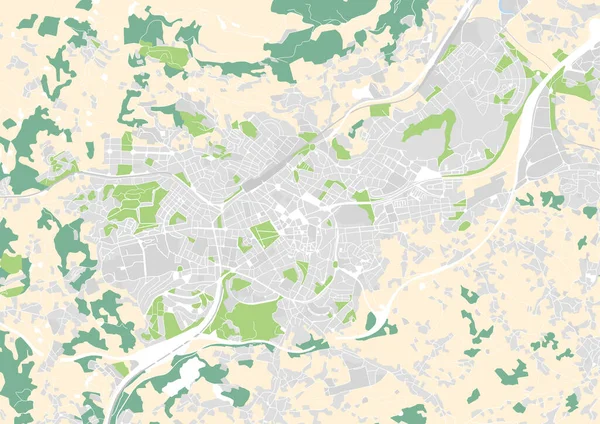 Vector mapa de la ciudad de Oviedo, España — Vector de stock