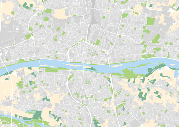 vector city map of Orleans, France