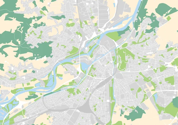 vektör şehir haritası Metz, Fransa