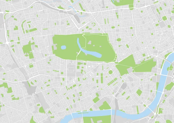 Vektor Stadtplan von West Central London, Großbritannien — Stockvektor