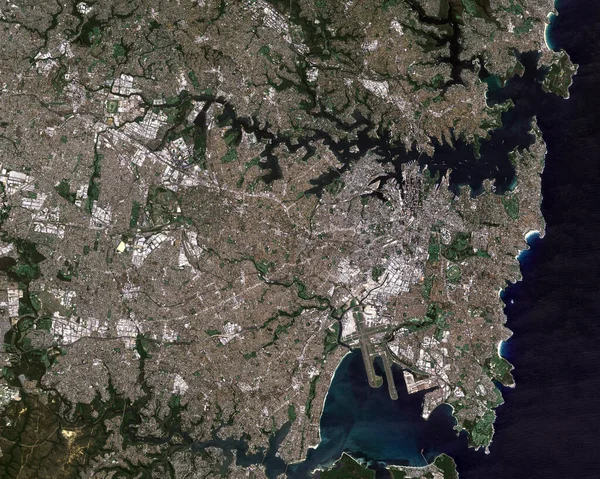 satellite image of Sydney, Australia