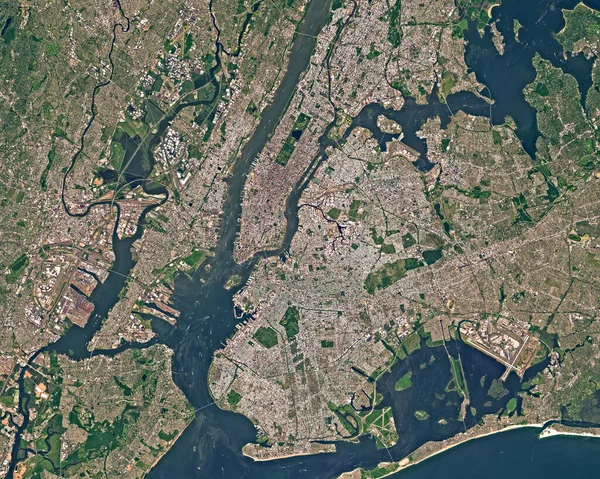 Satellite image of New York in summer — Stock Photo, Image