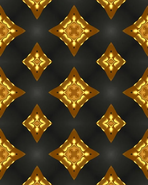Texture Abstract Gold Geometric Seamless Pattern Black Background — Stock Photo, Image