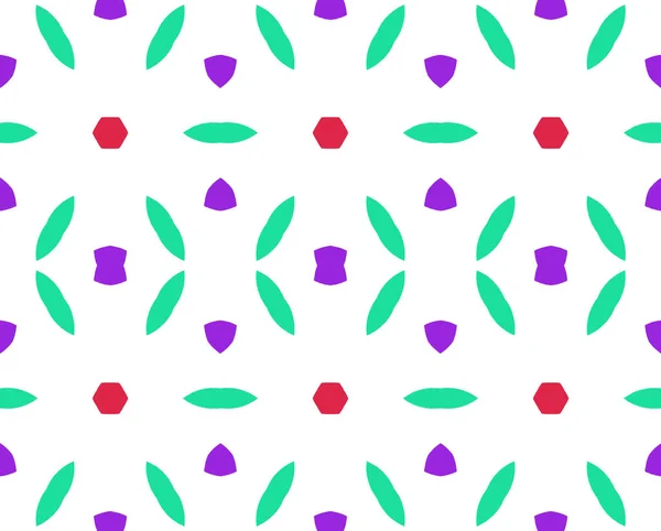 抽象幾何学的な緑の葉のシームレスなパターン背景イラスト — ストック写真