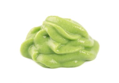 Beyaz bir arka plan üzerinde izole Wasabi sosu. Asyalı sıcak sos