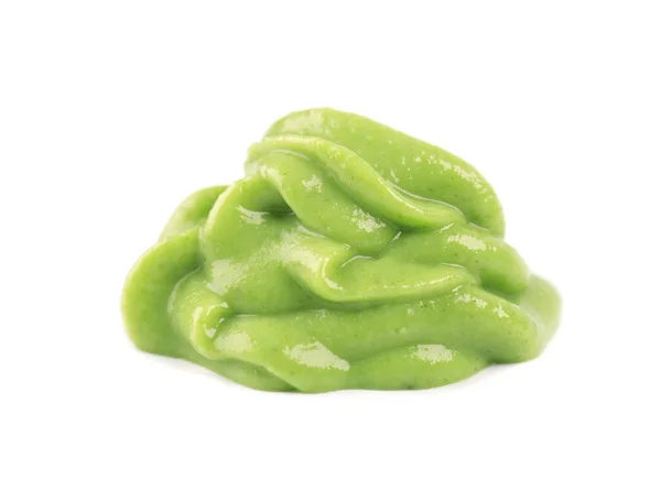 Salsa Wasabi aislada sobre un fondo blanco. Salsa caliente asiática — Foto de Stock