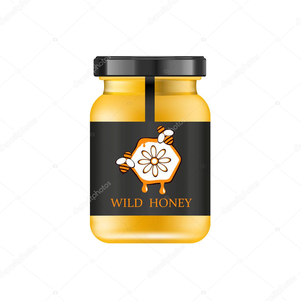 Download Realistic Glass Jar With Honey Food Bank Honey Packaging Design Honey Logo Mock Up Glass Jar With Design Label Or Badges Vector Illustrations Premium Vector In Adobe Illustrator Ai Ai PSD Mockup Templates