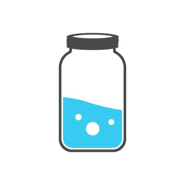 Test tüpleri simgesi. Mavi sıvı ile cep şişesi. Tıp, kimya laboratuar ekipmanları unsuru ayarlayın. Tıp. Vektör çizim.