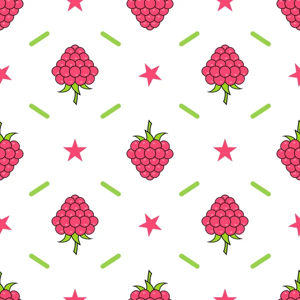 Ahududu seamless modeli. Mutfak Tekstil, kağıt, tebrik kartları ve davetiyeler parti sarma. Vektör çizim.