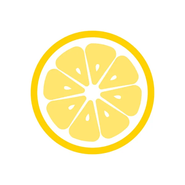 Coupe de citron icône de gros plan, morceau rond de citron. Conception de logo, illustration vectorielle plate . — Image vectorielle