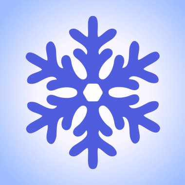 Yeni yıl mavi kar tanesi, kış simgesi. Vektör çizim.