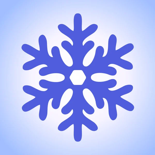 New Year blue snowflake, winter icon. Vector illustration. — Stock Vector