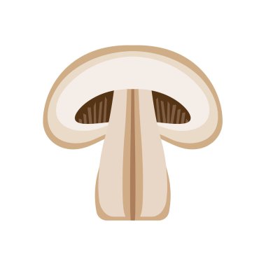 Taze mantar dilim, beyaz arka plan üzerinde izole. Taze organik petrol mantar yemek. Düz stil vektör çizim.