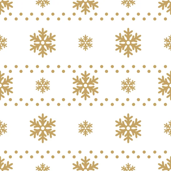 Winter weißen Hintergrund mit goldenen Schneeflocken. für Textilien, Papier, Scrapbooking, Verpackung, Web- und Printdesign. nahtloses Muster. Vektorillustration. — Stockvektor