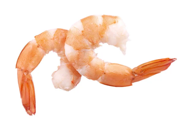 两只红色熟虾或虎虾, 在白色背景下分离 — 图库照片