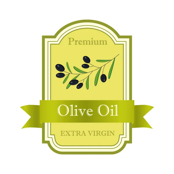 Olivenöl Etikett. elegantes Design für Olivenölverpackungen. Vektorillustration. — Stockvektor