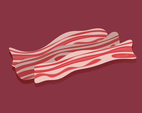 Bacon Icone Isolate Carne Fresca Illustrazione Vettoriale — Vettoriale Stock