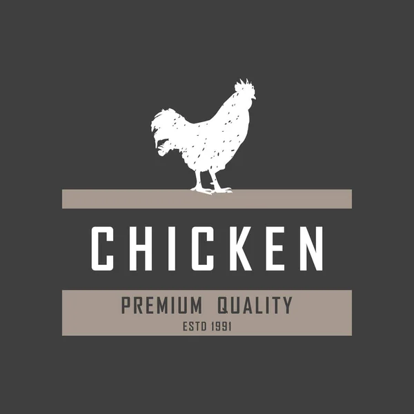 Premium kuře logo. Štítky, odznaky a prvky návrhu. Retro styl. Vektorové ilustrace. — Stockový vektor