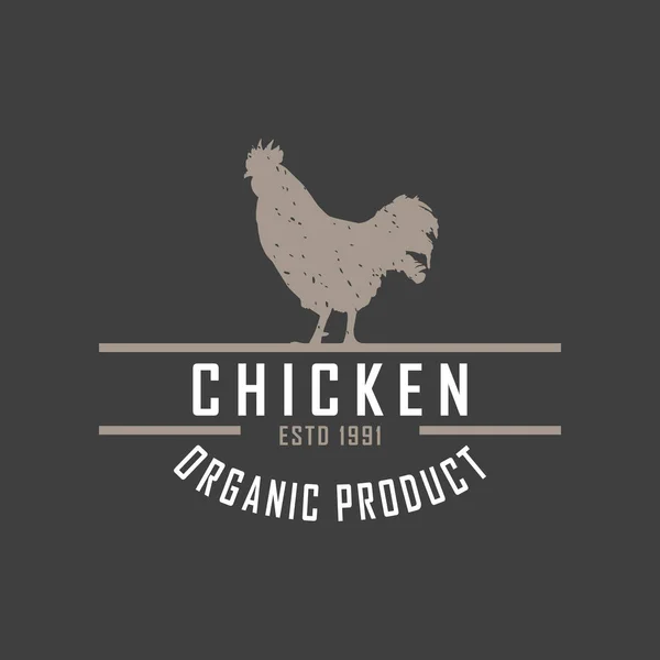 Logotipo de frango premium. Etiquetas, crachás e elementos de design. Estilo retrô. Ilustração vetorial . — Vetor de Stock