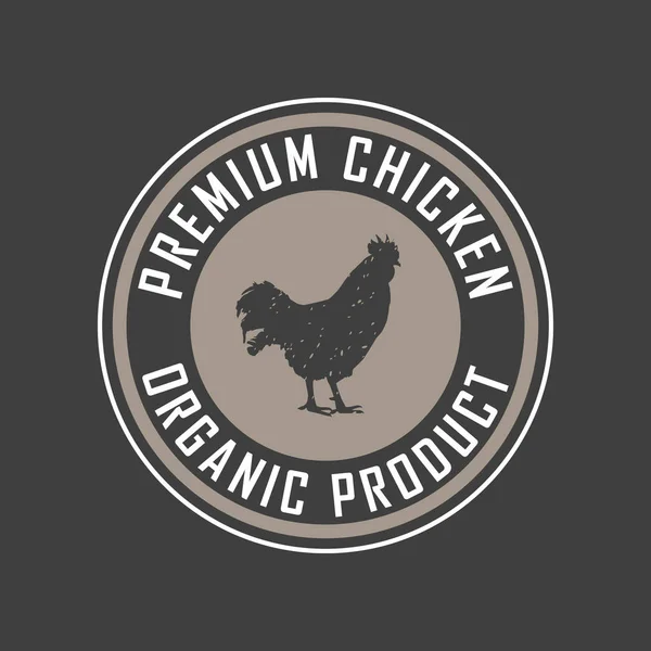 Logotipo de frango premium. Etiquetas, crachás e elementos de design. Estilo retrô. Ilustração vetorial . — Vetor de Stock