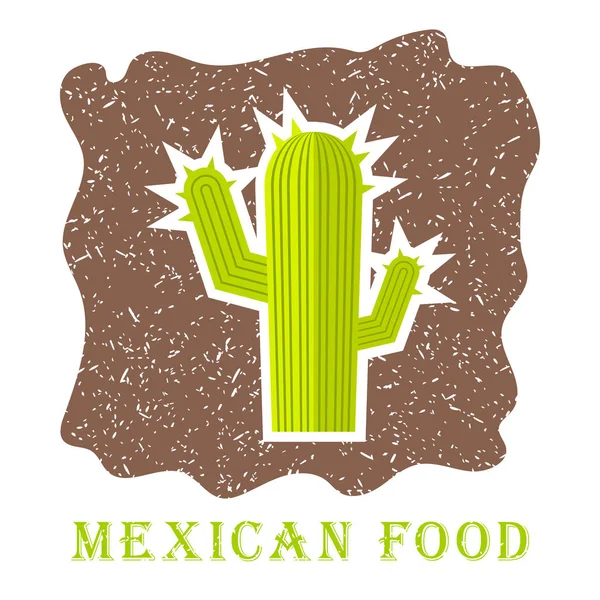 Kaktus ikona v karikatuře stylu izolovaných na bílém pozadí. Mexické jídlo. Vektorové ilustrace. — Stockový vektor