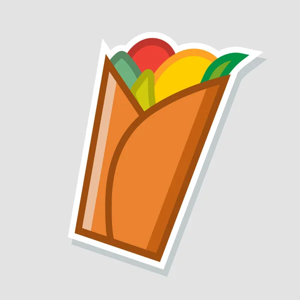 Geleneksel Meksika börek. Baharatlı lezzetli börek logo restoran veya cafe tasarımı için. Meksika yemeği. Vektör çizim. — Stok Vektör