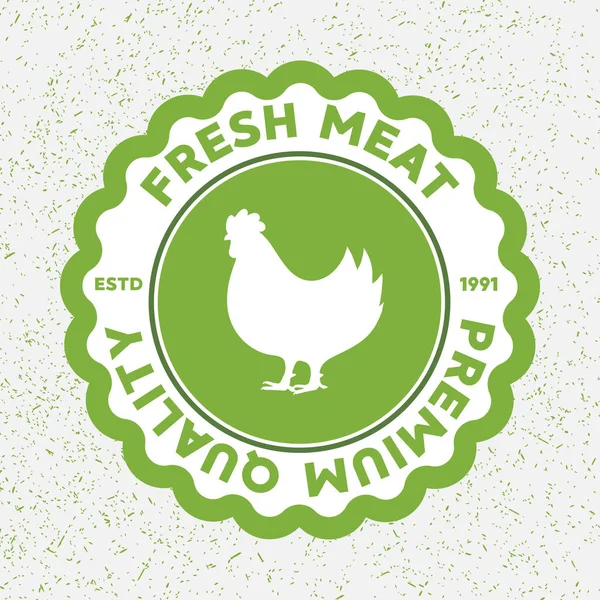 Logo pollo Premium. Etichette, distintivi ed elementi di design. Stile retrò organico. Illustrazione vettoriale . — Vettoriale Stock