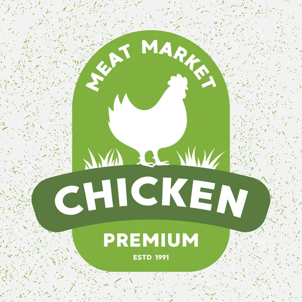 Prémium csirke logó. Címke, jelvény és design elemek. Szerves retró. Vektoros illusztráció. — Stock Vector