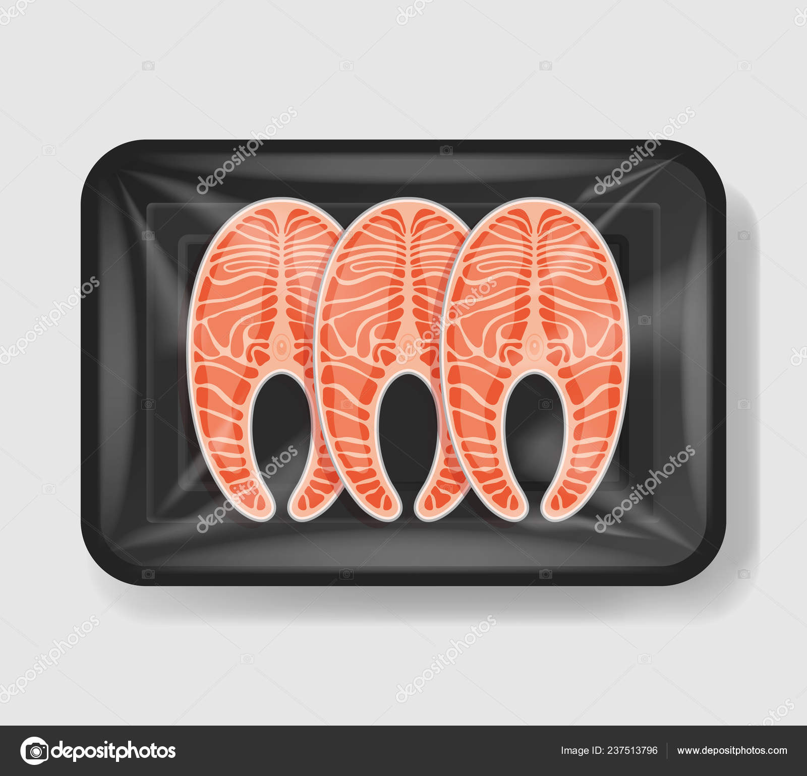 Download Salmon In Plastic Tray Container With Cellophane Cover Mockup Template For Your Design Plastic Food Container Vector Illustration Stock Vector Royalty Free Vector Image By C Vandycandy 237513796