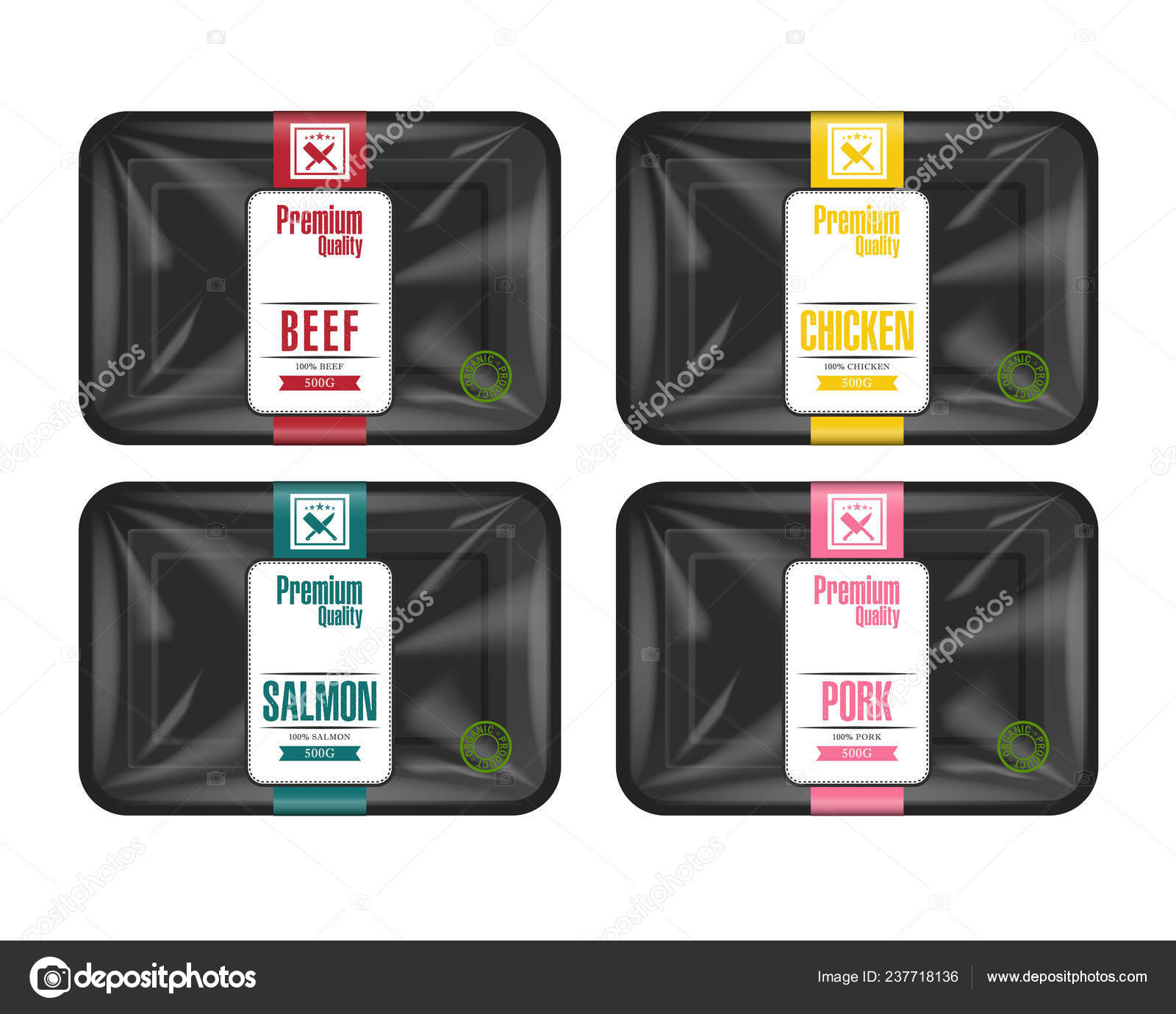 Download Plastic Tray Container With Cellophane Cover Mockup Template For Your Design Plastic Food Container With Label Template Vector Illustration Vector Image By C Vandycandy Vector Stock 237718136