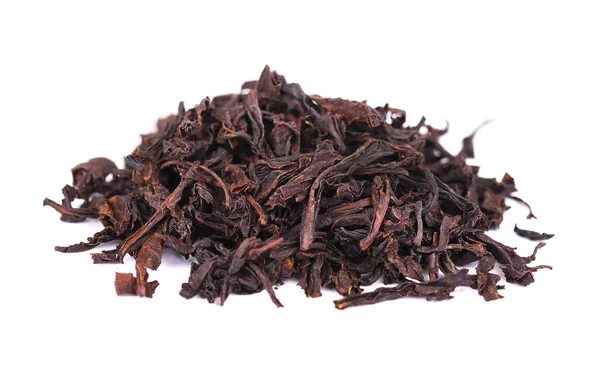 Zwarte Ceylon thee met Zuurzak, geïsoleerd op witte achtergrond. — Stockfoto