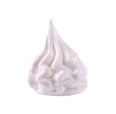 Beyaz arka plan üzerinde izole çırpılmış krem girdap. Kırpma yolu ile çırpılmış yumurta akı.