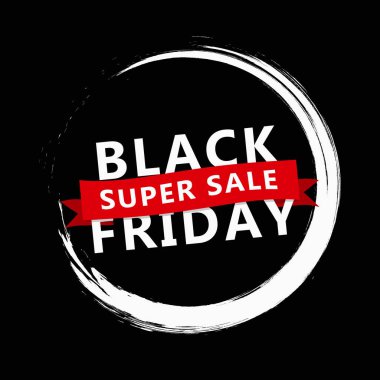 Siyah Cuma afiş satış tasarım şablonu. Vektör çizim.