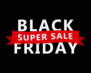 Siyah Cuma afiş satış tasarım şablonu. Vektör çizim.